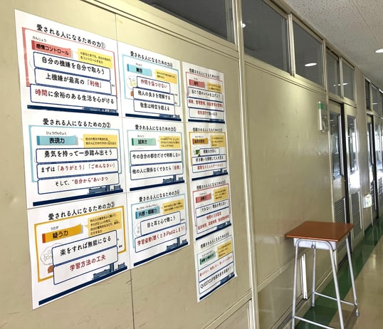 【ご参考資料】廊下に「Ai GROW」計測項目を貼付している画像